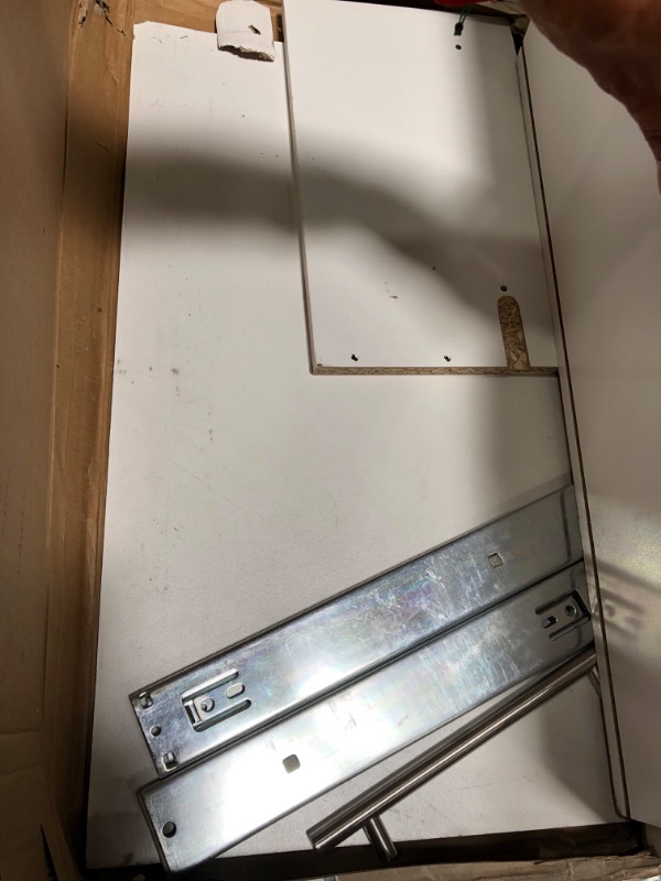 Photo 4 of *** MISSING HARDWARE *** PARTS ONLY *** ClosetMaid SuiteSymphony Wood Drawer, Add On Accessory, Modern Style for Storage, Closet, Clothes, x 10” Size for 25 in. Units, Pure White/Satin Nickel, Inch Inch