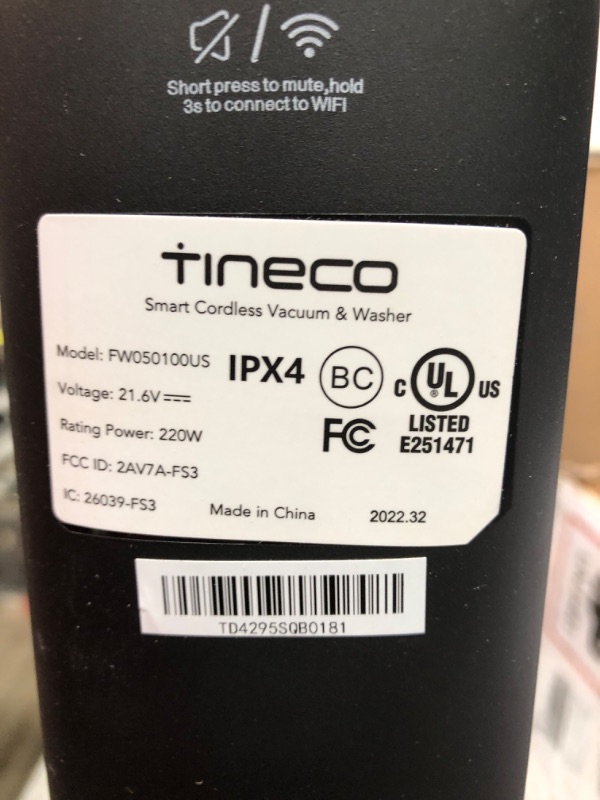 Photo 5 of *** TESTED POWERS ON BUT DOES NOT STAY ON *** ****PARTS ONLY *** Tineco Floor ONE S3 Cordless Hardwood Floors Cleaner, Lightweight Wet Dry Vacuum Cleaners for Multi-Surface Cleaning with Smart Control System