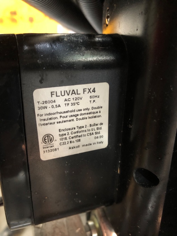 Photo 5 of **** tested powered on *** Fluval FX4 High Performance Aquarium Filter, Canister Filter for Aquariums up to 250 Gal.