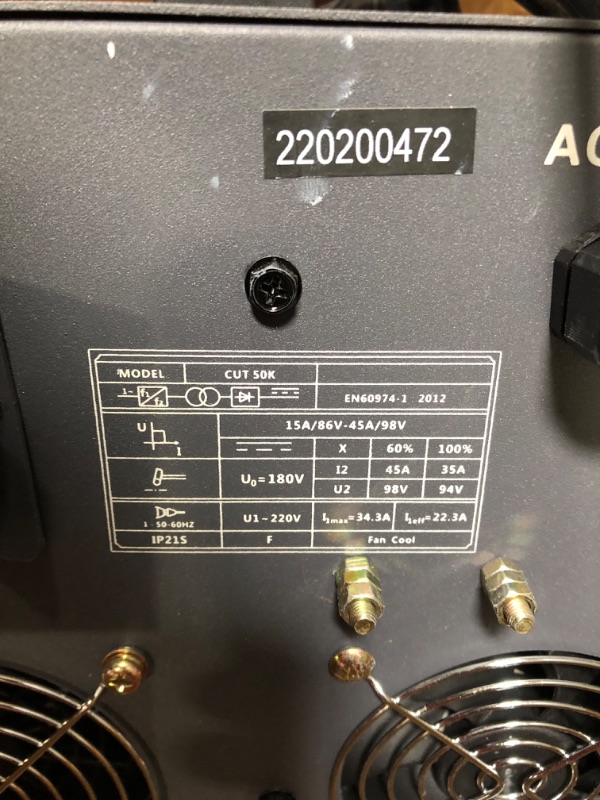 Photo 8 of *** unable to test  *** WARCKING 45A Plasma Cutter,With Built-in Air Compressor Touch Pilot Arc Plasma Cutter Machine, 0.3" Clean Cut, 220V Digital Display IGBT DC Inverter Plasma Cutting Equipment
