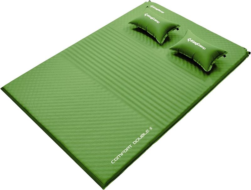 Photo 1 of 
KingCamp Self Inflating Sleeping Pad for Camping Double Sleeping Mat with 2 Travel Pillows Foam Camping Pad as Car Mattress for Hiking Backpacking Tent Car Green
