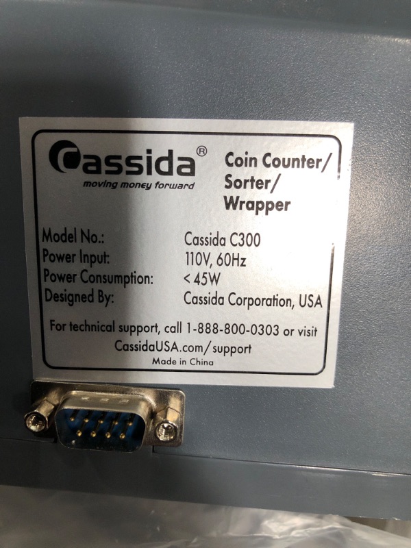 Photo 4 of Cassida C300 Professional USD Coin Counter, Sorter and Wrapper/Roller | 35% Faster Wrapping Coins with Quickload Technology | 300 Coins/Minute | Printing-Compatible | Includes 5 Wrapper Sets