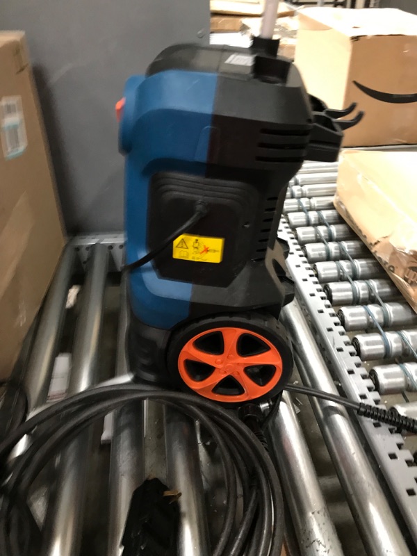 Photo 3 of Electric Pressure Washer, 2.1GPM Professional Electric Pressure Cleaner Machine with 4 Nozzles, Foam Cannon, 2000W High Power Washer with Soap Tank, IPX5 Car Wash Machine /Car/Driveway/Patio Clean with hose reel Blue