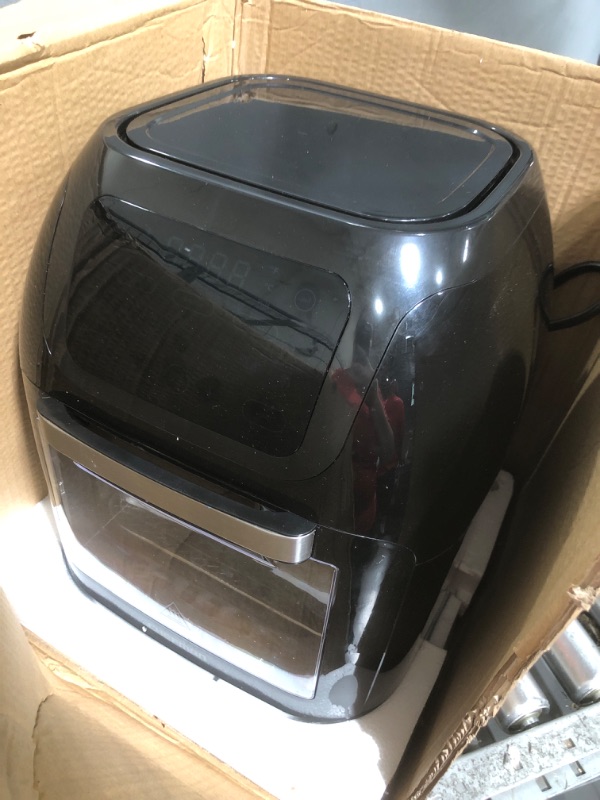 Photo 2 of **NOT FUNCTIONAL PARTS ONLY!! CHEFMAN Multifunctional Digital Air Fryer+ Rotisserie, Dehydrator, Convection Oven, 17 Touch Screen Presets Fry, Roast, Dehydrate, Bake, XL 10L Family Size, Auto Shutoff, Large Easy-View Window, Black

