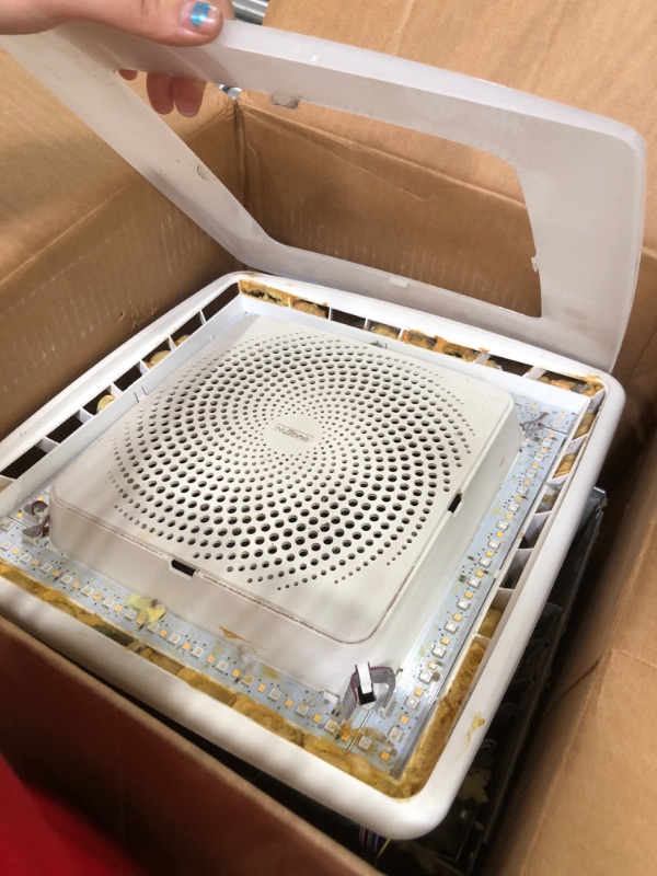 Photo 2 of **PARTS ONLY!! Broan-NuTone AER110RGBL ChromaComfort 110 CFM Ventilation Fan with 24 Color Selectable LED, 1.5 Sones, ENERGY STAR Certified, White Chroma Fan