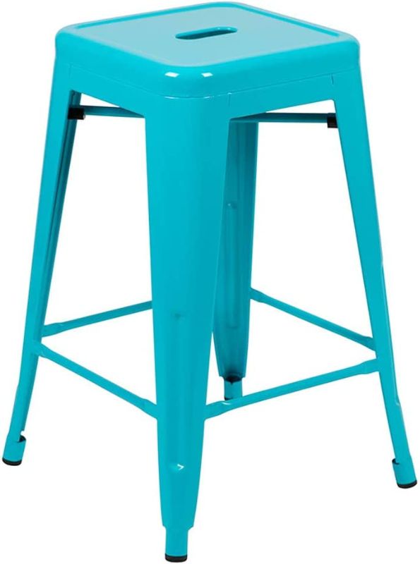 Photo 1 of 
Flash Furniture 24" High Metal Counter-Height, Indoor Bar Stool in Teal 