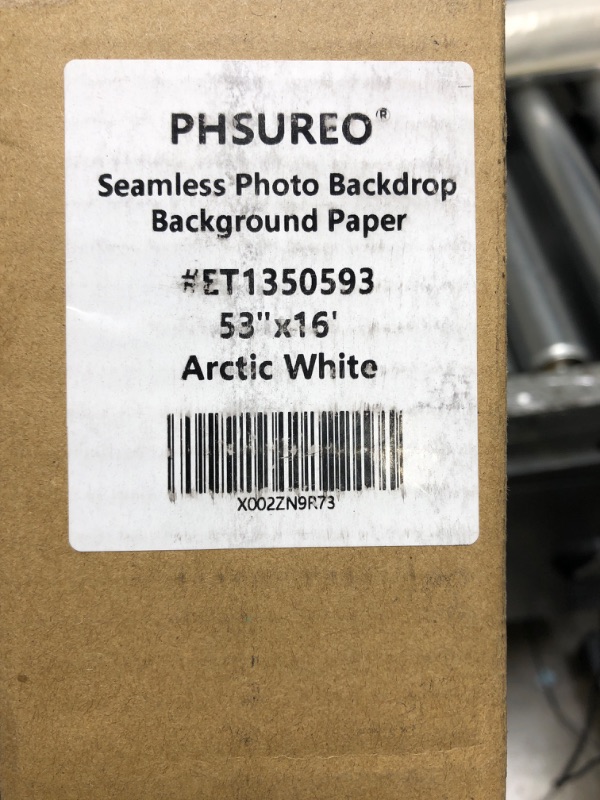 Photo 3 of Phsureo Seamless Photo Photography Backdrop Paper,White Photo Background Paper Roll (53”x16', 93 Arctic White) Artic White