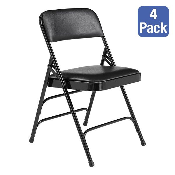 Photo 1 of 1300 Series Vinyl-Upholstered Premium Folding Chair (Pack of Four)
