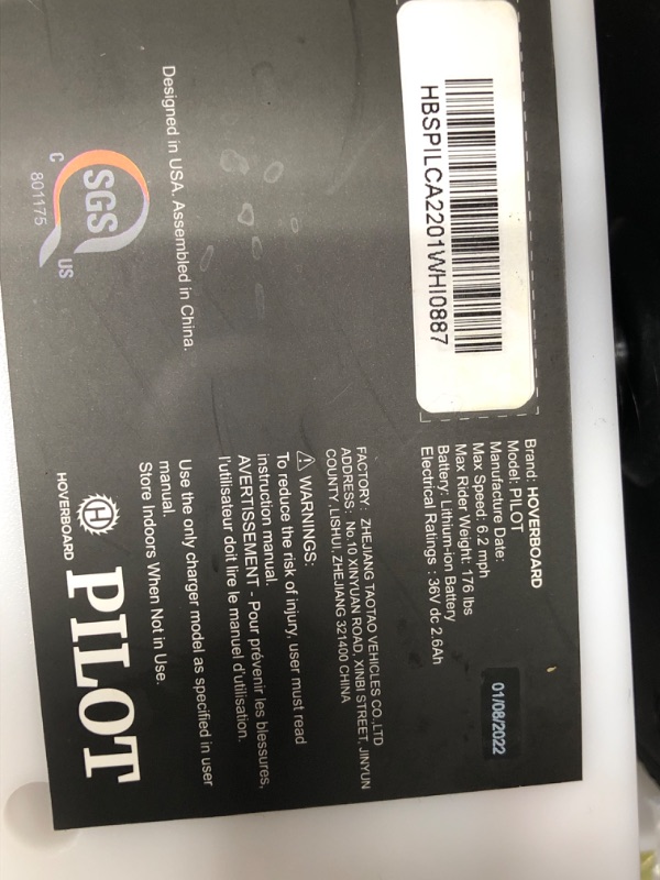 Photo 4 of *** SEE NOTES ***** Pilot Hoverboard for Kids Ages 6-12, Hover Board with Music Speaker & LED Wheel Lights, All Terrain Hoverboard Gift for Boys Girls Teenagers, Self Balancing Scoters with Safety UL2272 Certification