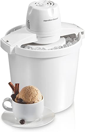 Photo 1 of **USED**
Hamilton Beach Electric Automatic Ice Cream Maker & Frozen Yogurt Machine, Makes Custard, Sorbet, Gelato and Sherbet, 4 Quart, White