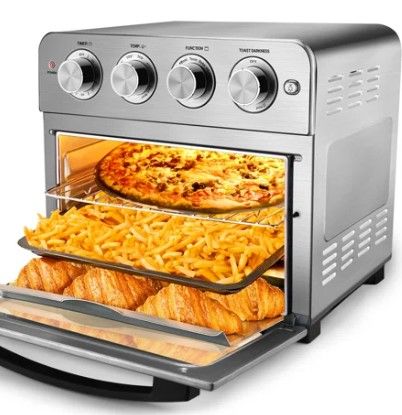 Photo 1 of Geek Chef Air Fry Oven, Countertop Toaster Oven, 3-Rack Levels, 16 Preset Modes, Stainless Steel (23Qt 1700W)
