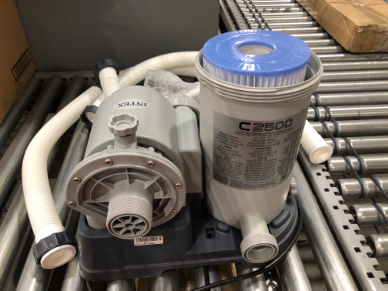 Photo 2 of INTEX 28633EG C2500 Krystal Clear Cartridge Filter Pump for Above Ground Pools: 2500 GPH Pump Flow Rate – Improved Circulation and Filtration – Easy Installation- Improved Water Clarity- Easy to Clean
****nonefunctional needs repair*****
