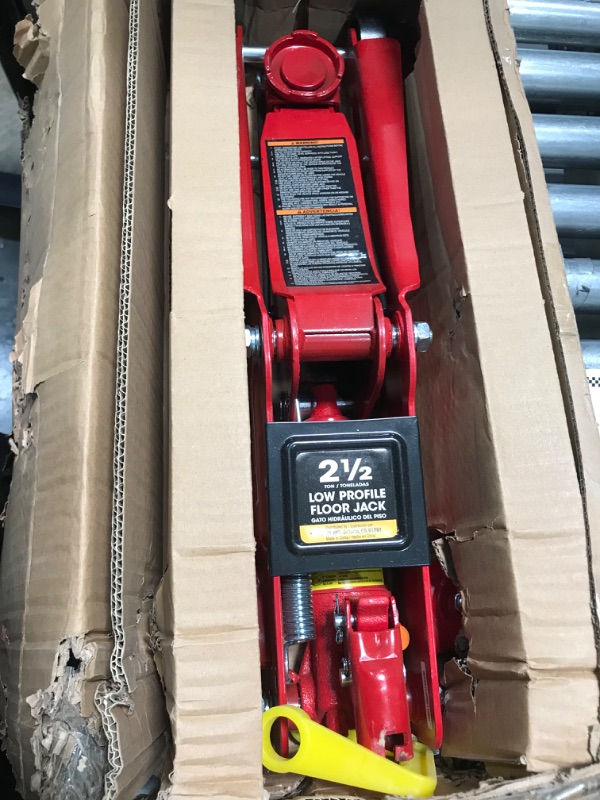 Photo 2 of BIG RED T825051 Torin Hydraulic Low Profile Trolley Service/Floor Jack with Single Piston Quick Lift Pump, 2.5 Ton (5,000 lb) Capacity, Red