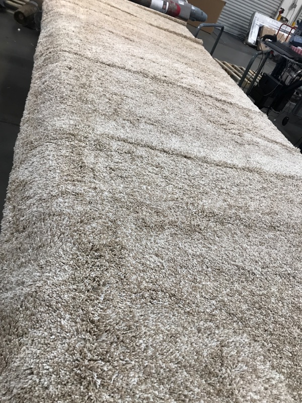 Photo 2 of 8' x 12' Beige/Tan Furry Rug