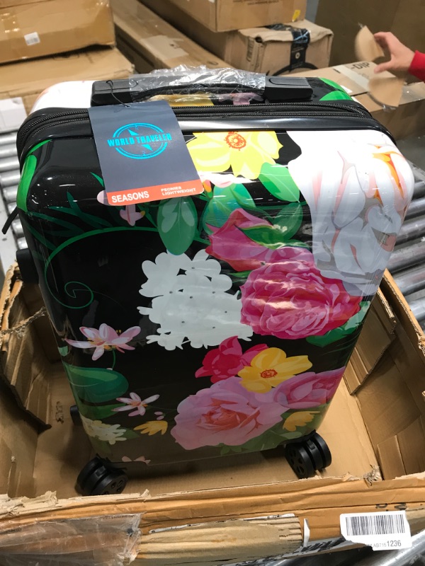 Photo 2 of "MISSING ONE PIECE, SUITCASE ONLT" World Traveler Seasons Hardside, Peonies, 