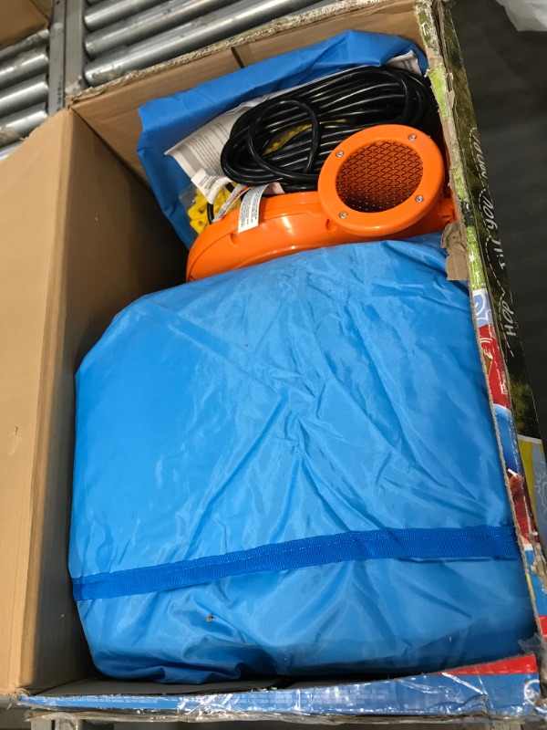 Photo 2 of "ITEM NOT FUNCTIONAL, FOR PARTS ONLY" Little Tikes Jump 'n Slide Inflatable Bouncer Includes Heavy Duty Blower With GFCI, Stakes, Repair Patches, And Storage Bag, for Kids Ages 3-8 Years Jump 'n Slide Bounce House