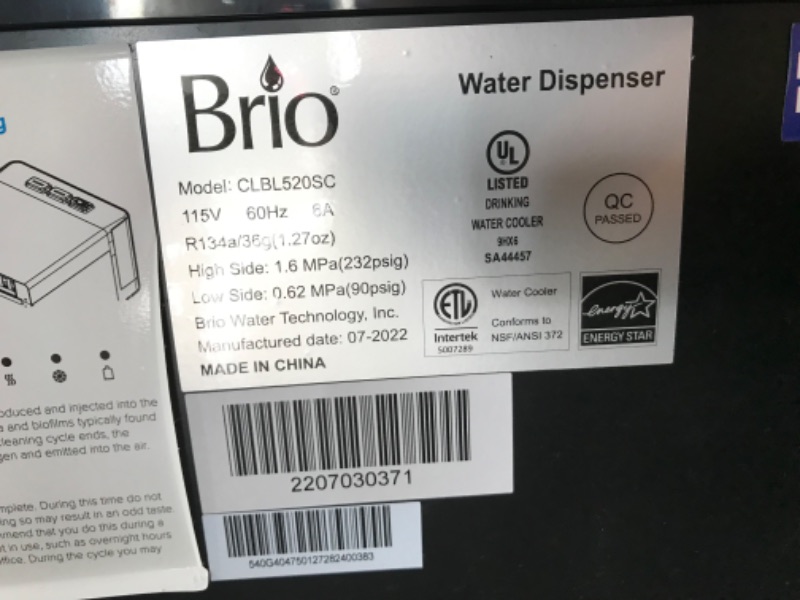 Photo 6 of **MINOR DAMAGE AT BOTTOM**Brio Self Cleaning Bottom Loading Water Cooler Water Dispenser - Limited Edition