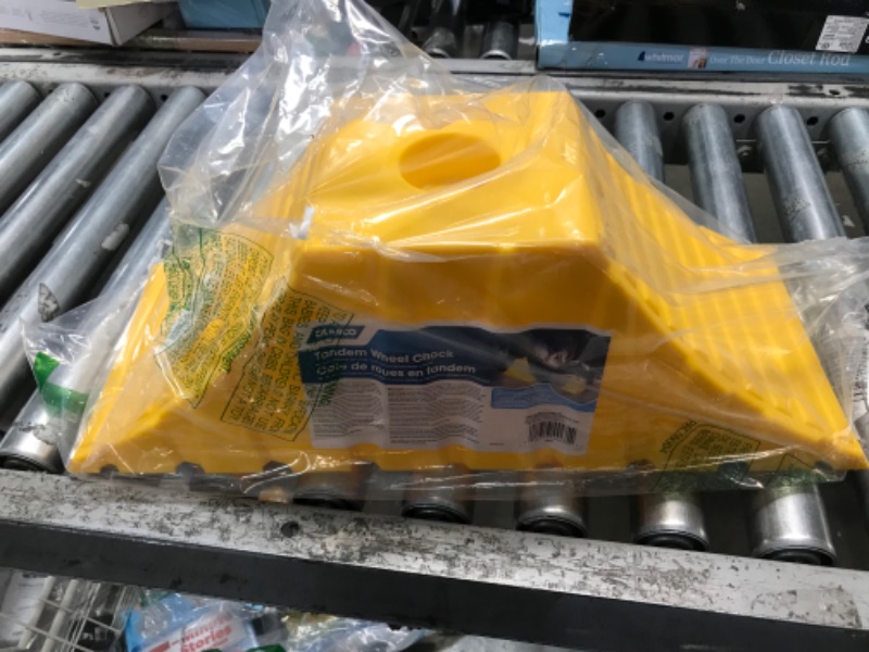 Photo 2 of Camco 44435 Tandem Wheel Chock , Yellow 1 Pack Tandem Wheel Chock