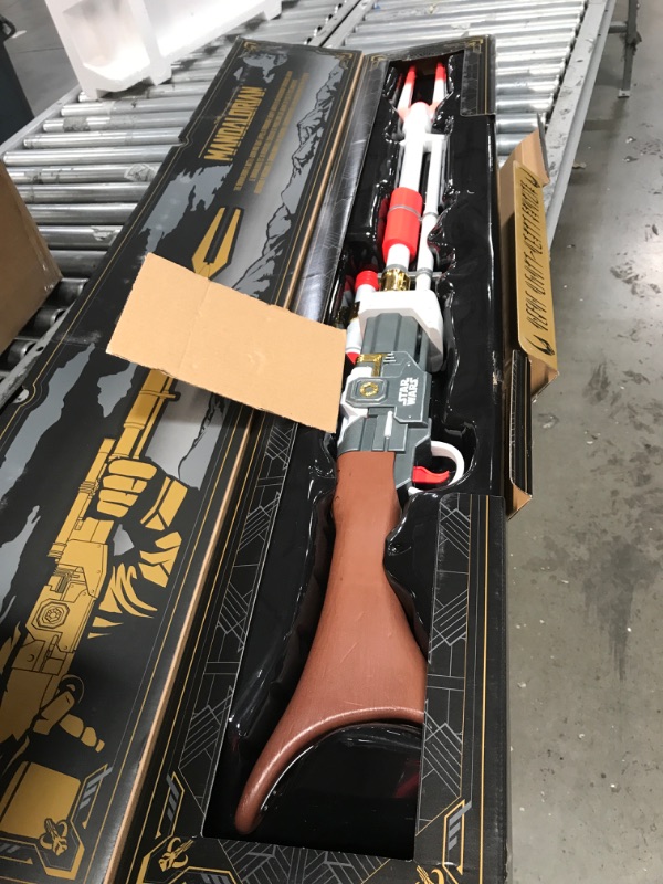 Photo 1 of NERF Star Wars Amban Phase-Pulse Blaster, The Mandalorian, Scope with Illuminated Lens, 10 Darts, Blaster Sounds, 50.25 Inches Long