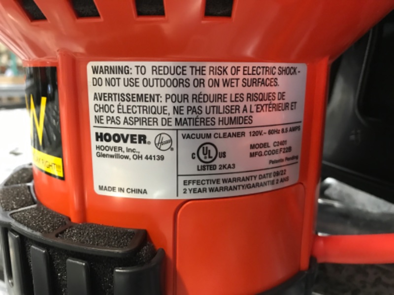 Photo 1 of Hoover Commercial Lightweight Backpack Baggged Vacuum Cleaner, Lightweight, For Carpet and Hard Floors, C2401,Black