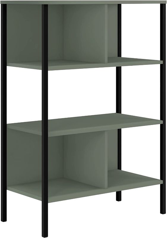 Photo 1 of itbe Easywork 3 Tier Bookshelf, Bookcase Office Shelf (Green)
