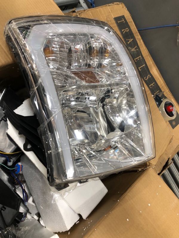 Photo 2 of ITEM IS DAMAGED ONE CASING IS SHATTERED*****
MOSTPLUS Headlight Assembly Compatible with 2007-2013 Chevy Chevrolet Silverado 1500 2500 3500 Front Lamp with Sequential Turn Light/ Led 