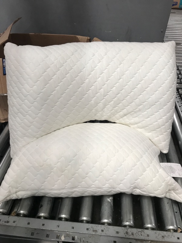 Photo 1 of Sidney Sleep Side and Back Sleeper Pillow for Neck and Shoulder Pain Relief - Memory Foam Bed Pillow for Sleeping - Adjustable Loft - Queen Size Washable Case. Extra Fill Included (Queen, White) - 2 PACK

