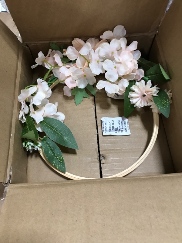 Photo 2 of 12" Spring Rose and Hydrangea Table Wreath - 12 in
