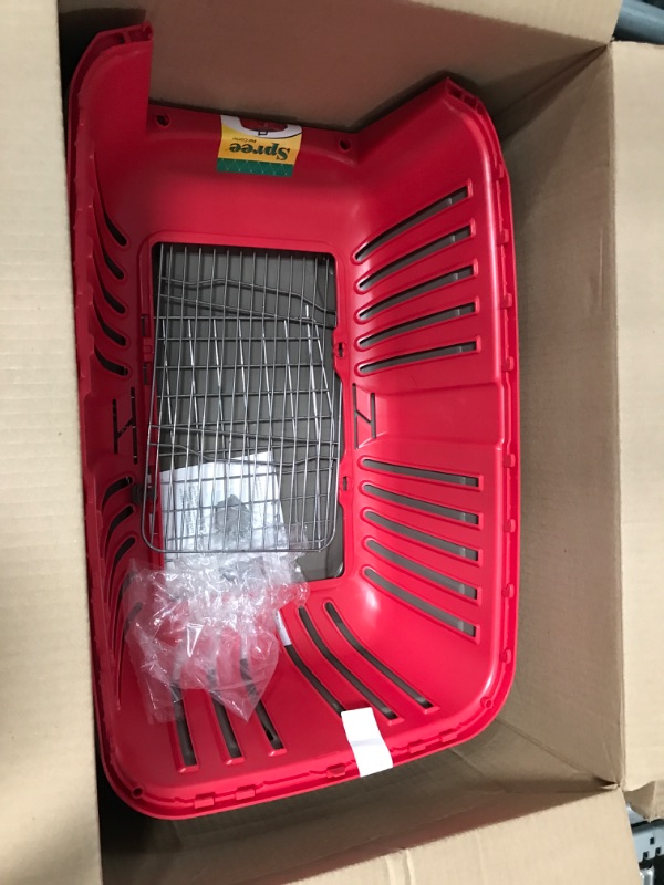 Photo 2 of ***Piece are loose in box, unknown if anything is missing.***
Midwest Spree Travel Pet Carrier, Dog Carrier Features Easy Assembly and Not The Tedious Nut & Bolt Assembly of Competitors, Ideal for Small Dogs & Cats Red Two-Door, 24-Inch Small Dog Breeds