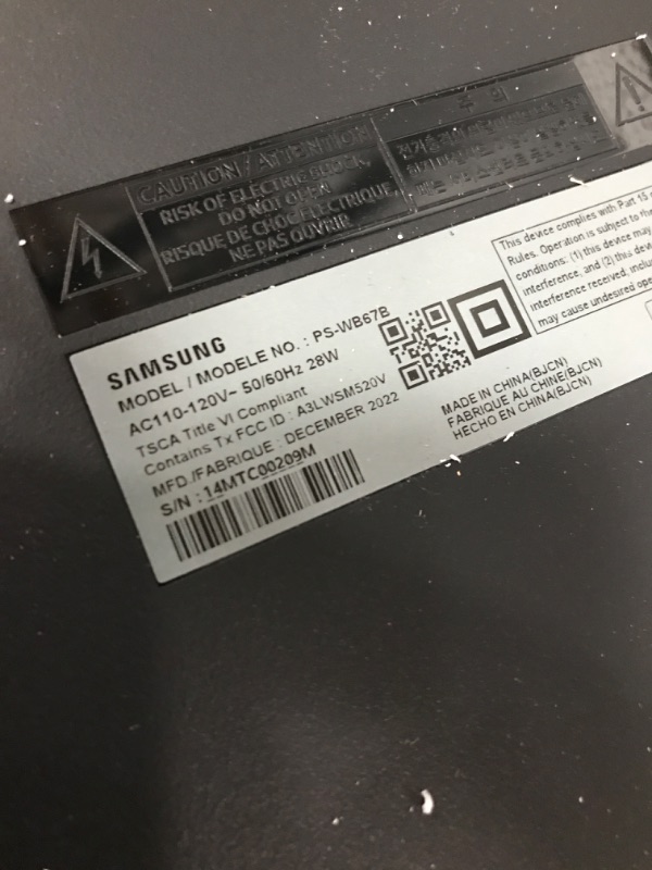 Photo 6 of SAMSUNG HW-Q600B 3.1.2ch Soundbar w/Dolby Audio, DTS:X, Q Symphony, Adaptive Sound & 9500S Rear Speaker Kit - Wireless Dolby Atmos/DTS: X (SWA-9500S, 2021 Model) HW-Q600B Soundbar w/ Rear Speakers ***Does not turn on.***