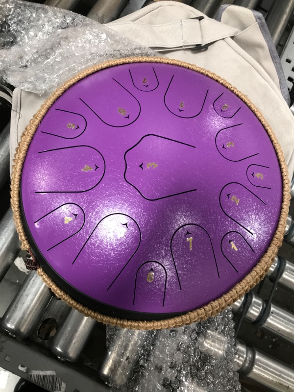 Photo 2 of 14'15 note Steel tongue Drum Percussion Portable ethereal drummer Disc drum Music gift instrument (14'15 tone, purple)