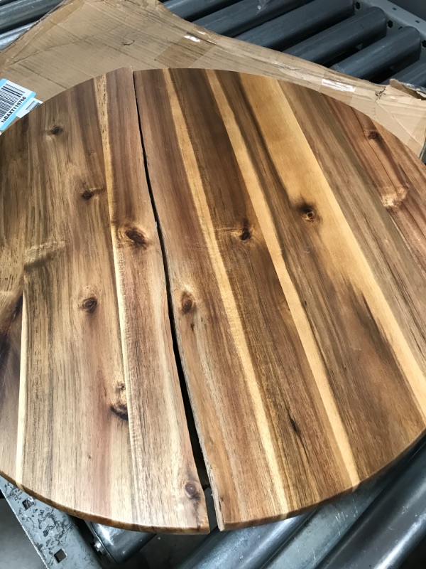 Photo 2 of ***Large crack down center of board, see pictures.***
Villa Acacia Lazy Susan - 22 Inch Round Wooden Turntable Organizer for Table, Cabinet or Pantry - Kitchen Essentials for Serving & Storage