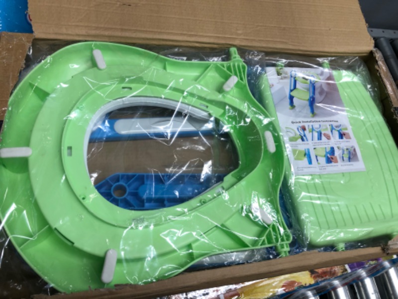 Photo 2 of *ONLY GREEN/BLUE COLOR!* Potty Training Toilet Seat with Step Stool Ladder for Kid and Baby