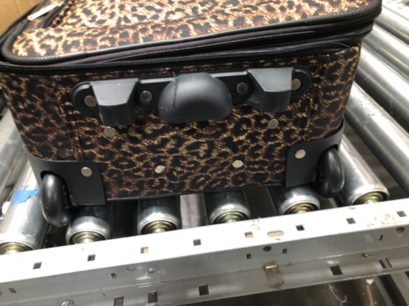 Photo 2 of Rockland Fashion Softside Upright Luggage Set, Leopard, 2-Piece (14/19) 2-Piece Set (14/19) Leopard Frustration-Free Packaging