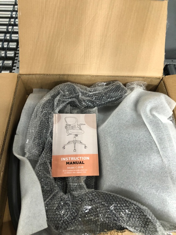 Photo 2 of SMUG Ergonomic Desk Home Office Mesh Computer Modern Height Adjustable Swivel Chair with Lumbar Support/Flip-up Arms, 23.8D x 23.2W x 39.8H in, Black 23.8D x 23.2W x 39.8H in Black