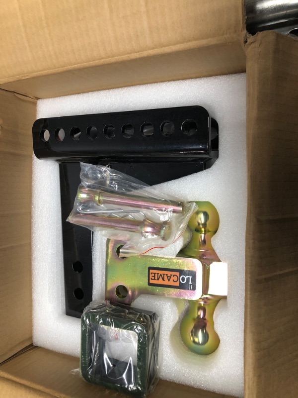 Photo 1 of LOCAME Adjustable Trailer Hitch, Fits 2.5-Inch Receiver, 6-Inch Drop/Rise Drop Hitch, 21000LBS GTW, Tow Hitch for Heavy Duty Truck with Double Pins, Solid Ball Mount, LC0012 6 Inch Drop Hitch