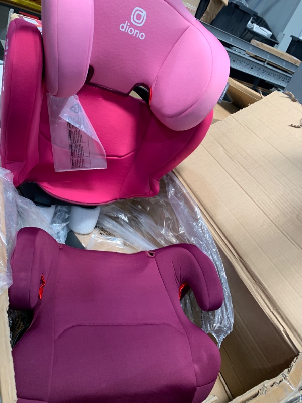 Photo 4 of Diono Cambria 2 XL 2022, Dual Latch Connectors, 2-in-1 Belt Positioning Booster Seat, High-Back to Backless Booster with Space and Room to Grow, 8 Years 1 Booster Seat, Pink NEW! Pink