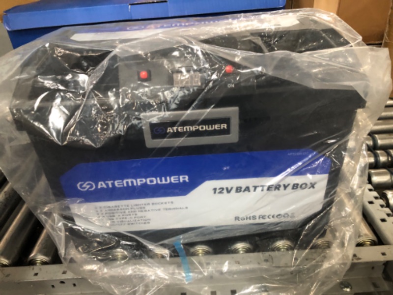 Photo 1 of ATEM POWER Battery Box 12V with USB/DC Port/CIG Socket/Anderson Plug/Voltage Indicator for RV Camper Marine Portable with Handle Hassle(Battery Not Include) Large