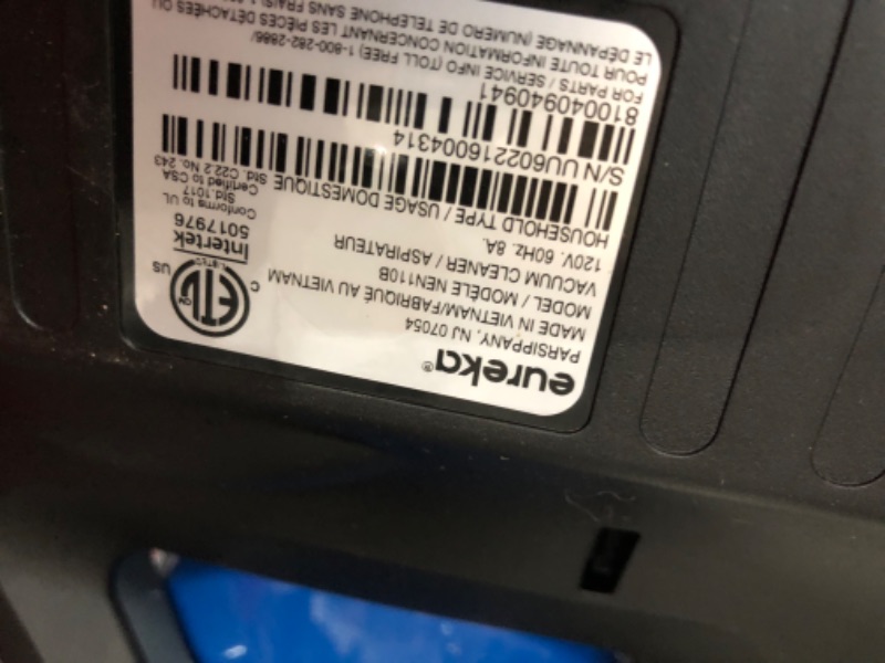 Photo 1 of EUREKA Whirlwind Bagless Canister Vacuum Cleaner, Lightweight Vac for Carpets and Hard Floors, w/Filter, Blue Bagless W/ Filter, Blue