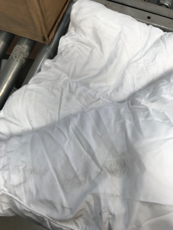 Photo 3 of **DIRTY FROM SHIPPING**Utopia Bedding Comforter - All Season Comforters Queen Size - Plush Siliconized Fiberfill - White Bed Comforter - Box Stitched
