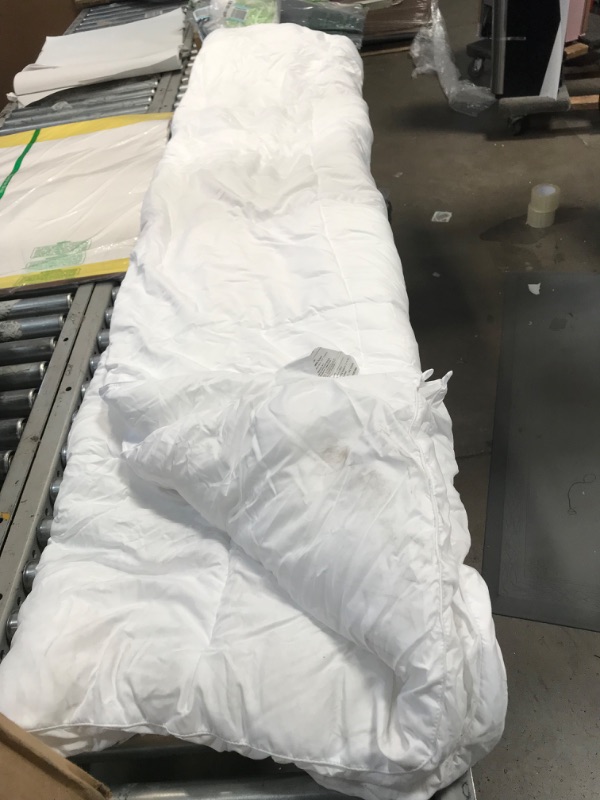 Photo 2 of **DIRTY FROM SHIPPING**Utopia Bedding Comforter - All Season Comforters Queen Size - Plush Siliconized Fiberfill - White Bed Comforter - Box Stitched
