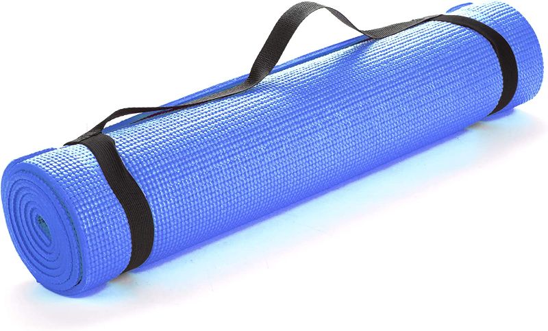 Photo 1 of 
Mind Reader YOGAPVC-BLK All Purpose Extra Thick Yoga Fitness & Exercise Mats with Carrying Strap, High Density Anti-Tear
Color:Blue