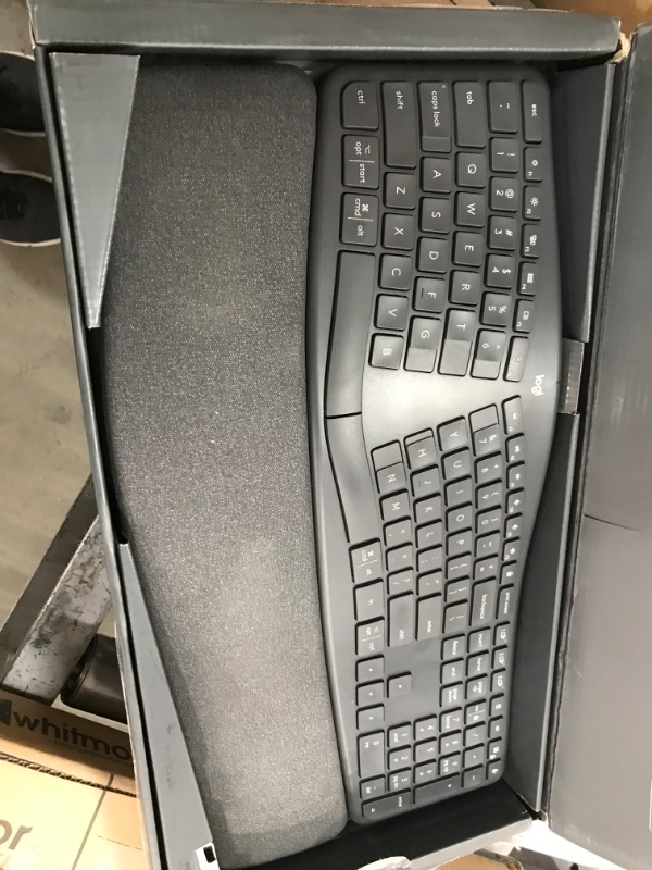 Photo 3 of Logitech ERGO K860 Wireless Ergonomic Keyboard - Split Keyboard, Wrist Rest, Natural Typing, Stain-Resistant Fabric, Bluetooth and USB Connectivity, Compatible with Windows/Mac Keyboard Only