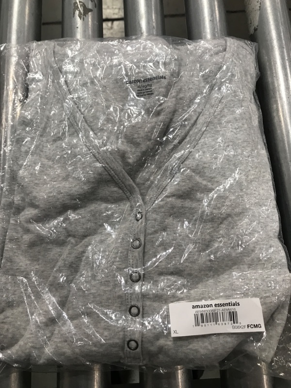 Photo 1 of Amazon Essentials Women's Maternity Nursing Slim-Fit Henley Shirt X-Large Grey Heather
