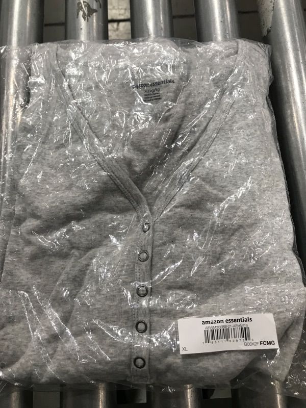 Photo 1 of Amazon Essentials Women's Maternity Nursing Slim-Fit Henley Shirt X-Large Grey Heather