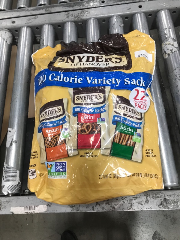 Photo 2 of *4/1/2023* Snyders Of Hanover Pretzels, 100 Calorie, Variety Sack - 22 pack, 0.92 oz bags