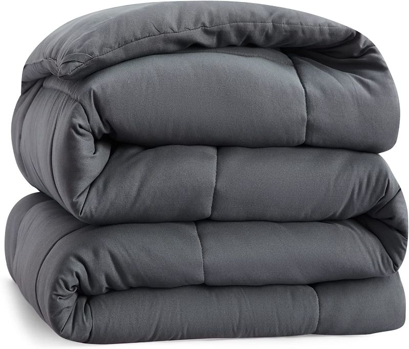 Photo 1 of  Bed Comforter Dark Grey - All Season Quilted Down Alternative Comforter for Queen Bed,