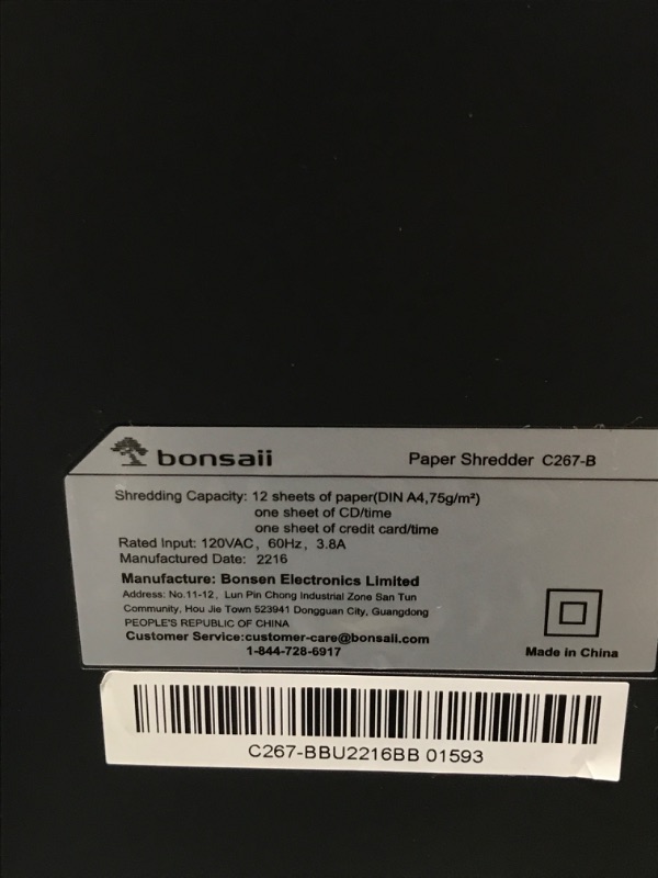 Photo 5 of Bonsaii Home Office Paper Shredder, 12-Sheet 40-Minute High Security Micro Cut Shredder for CD/Card/Staple/Clip, Anti-Jam Quiet Heavy Duty Shredder with 5.5 Gal Big Pullout Bin, C267-B 1 2 Sheet 40-Mins-Black