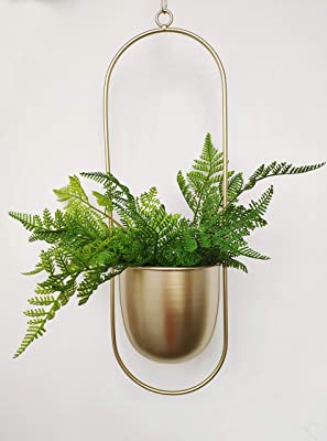 Photo 1 of  Boho Gold Metal Plant Hanger,Metal Wall and Ceiling Hanging Planter
