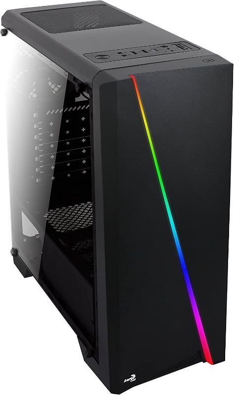 Photo 1 of Case only *** AeroCool Cylon RGB Mid Tower with Acrylic Side Window, Black & Smart 430W 80